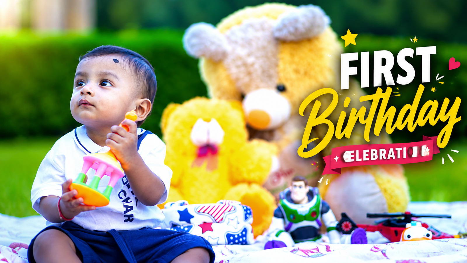 First birthday celebration cinematic video with baby and colorful birthday decorations
